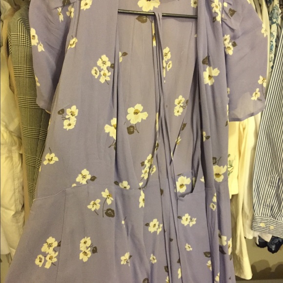 Reformation Adele purple floral wrap mini dress - Picture 2 of 2